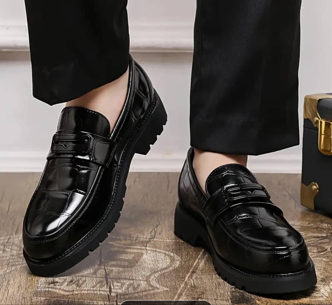 Chunky Platform Penny Loafer - Black Patent - image 1