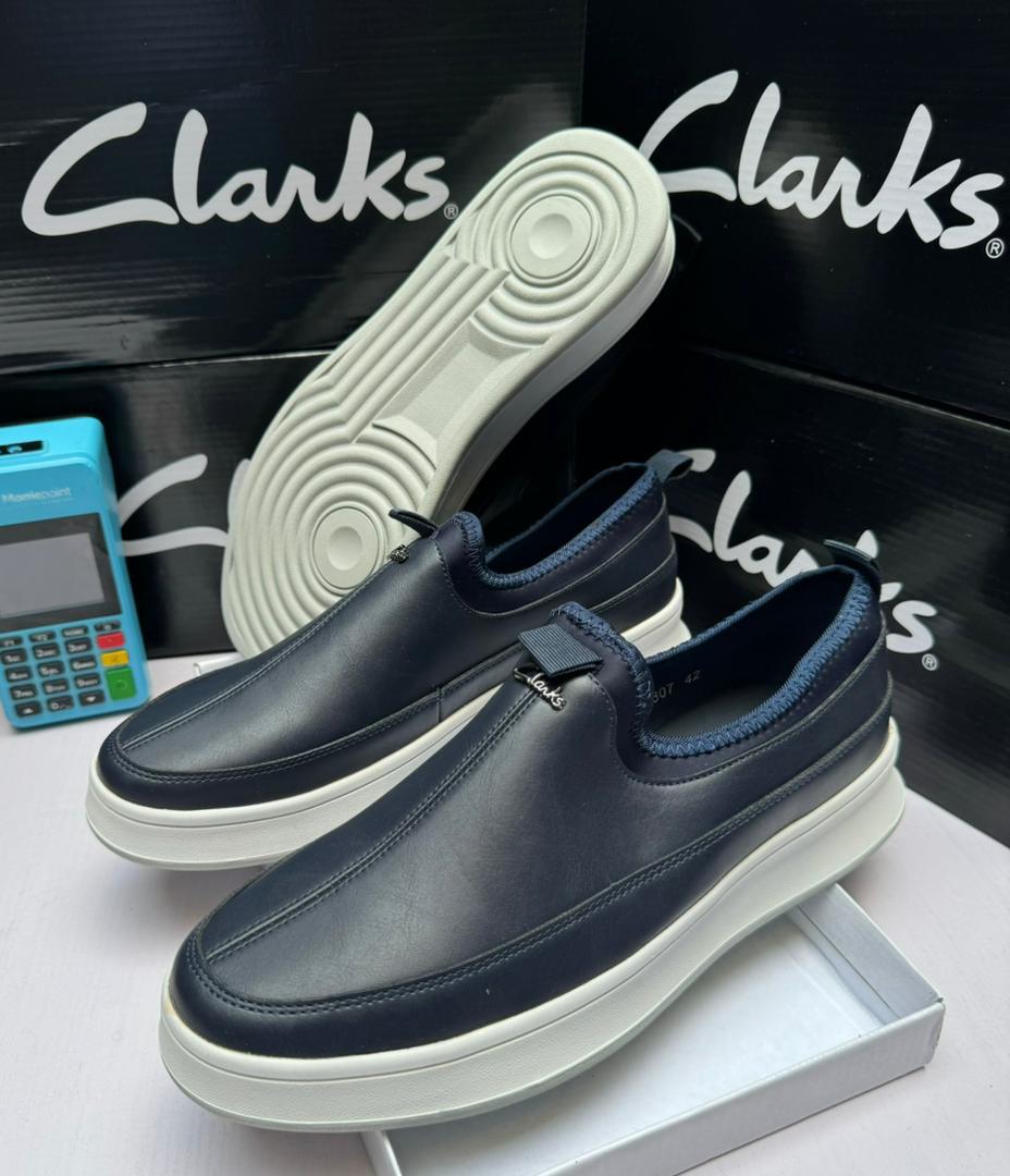 Clarks Slip-On Casual Sneaker - Navy Leather / White Sole - image 1
