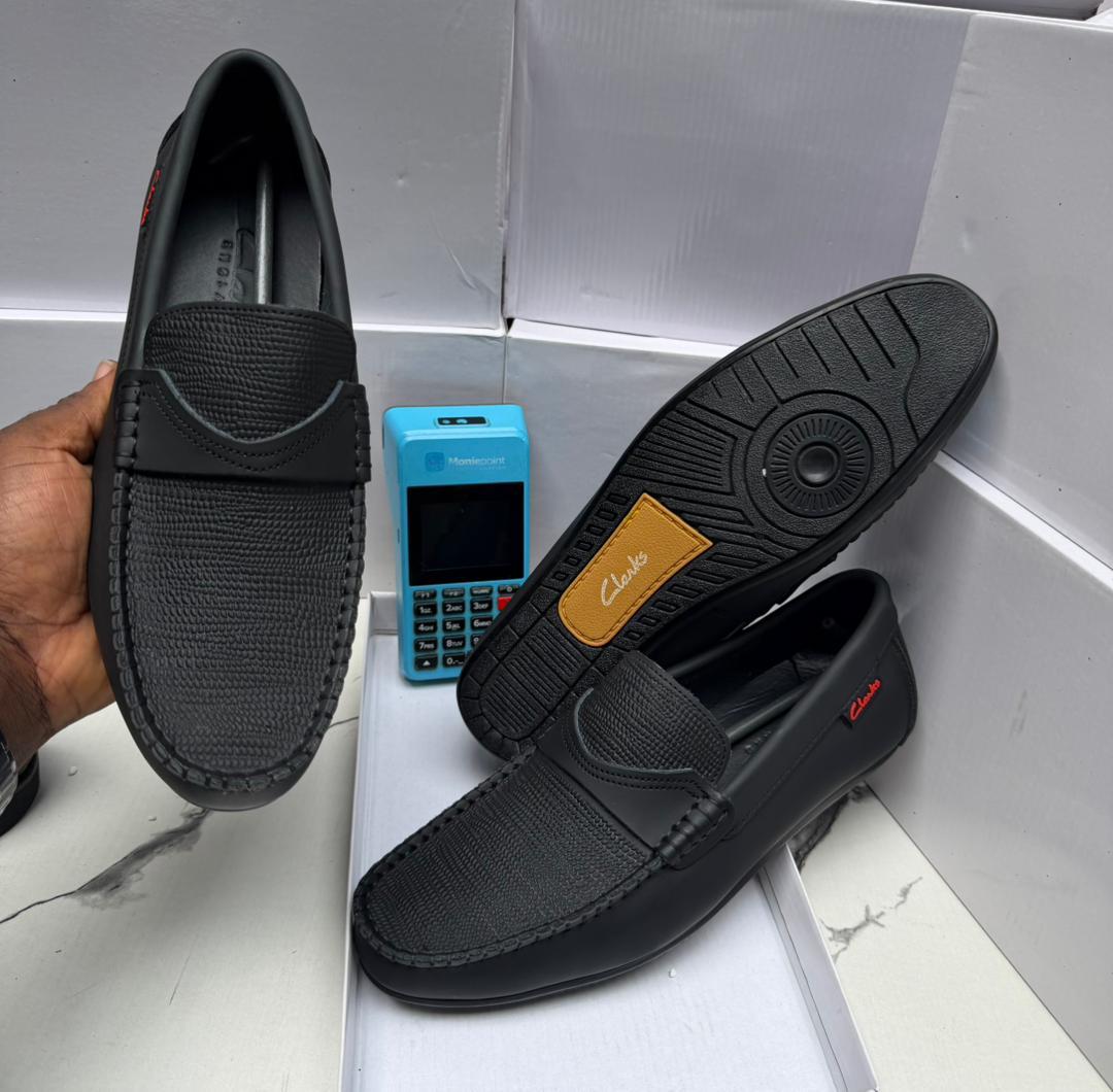 Clarks Textured Driver Loafer - Black Lizard-Emboss - image 1