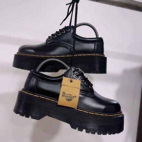 Dr. Martens 1461 Quad Platform 4-Eye Shoe - Black Smooth