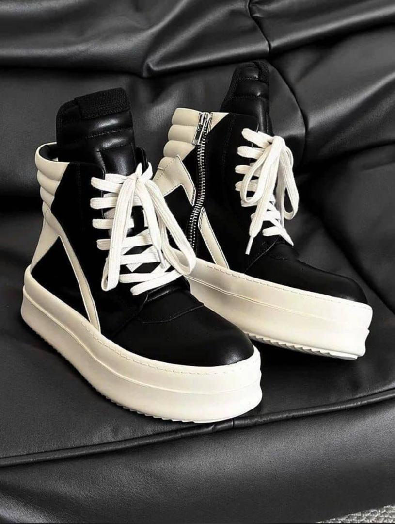 Rick Owens Geobasket High-Top Sneaker - Black / Milk - image 1